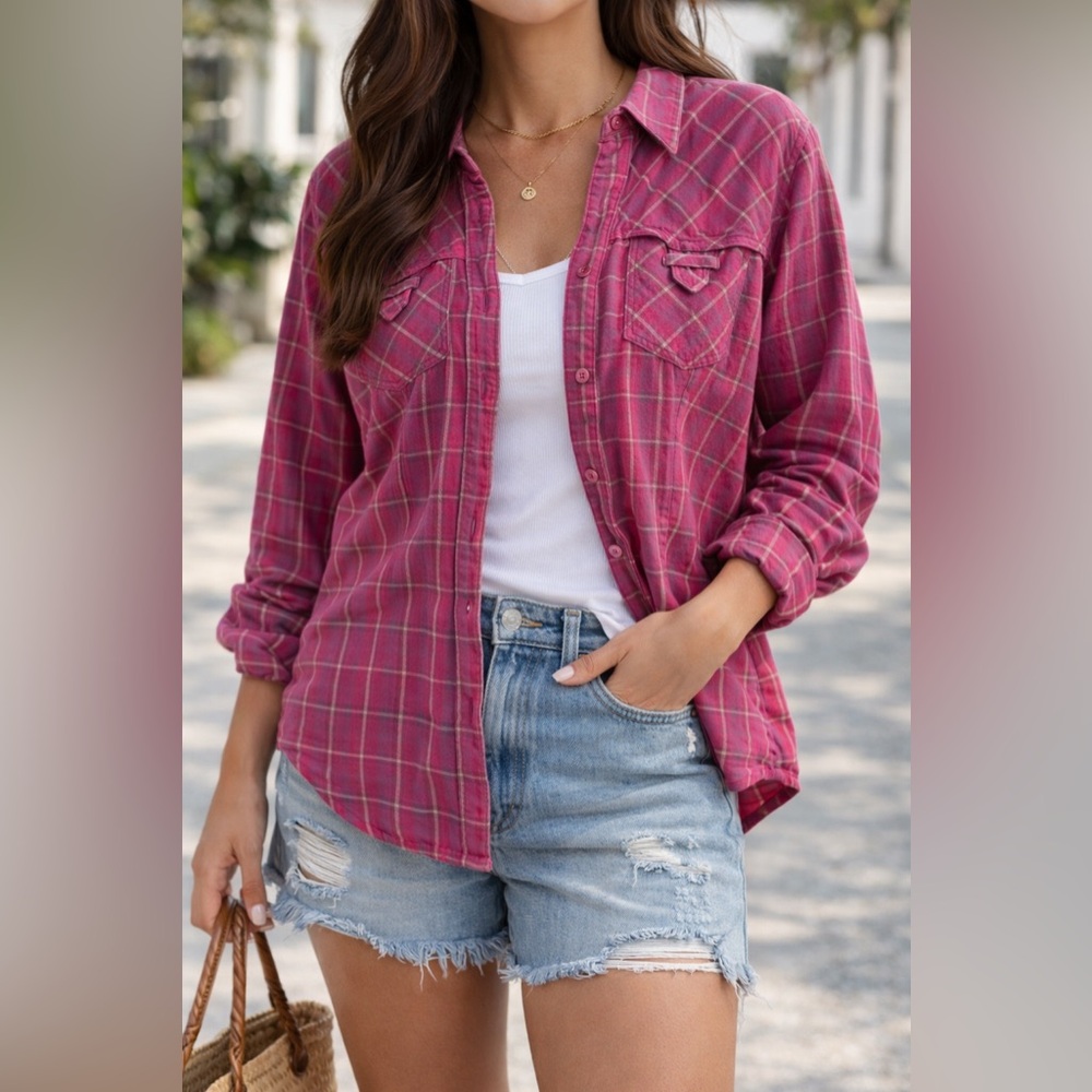 Columbia Fuchsia Plaid Women's Shirt